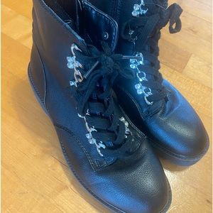 Women’s black combat boots